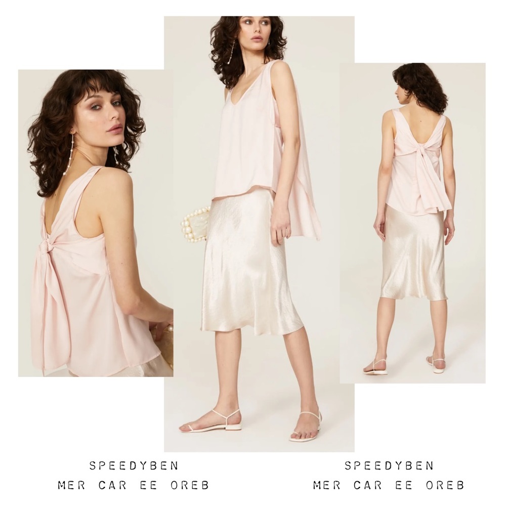 Osman Yousefzada Tie Back V-Neck Top